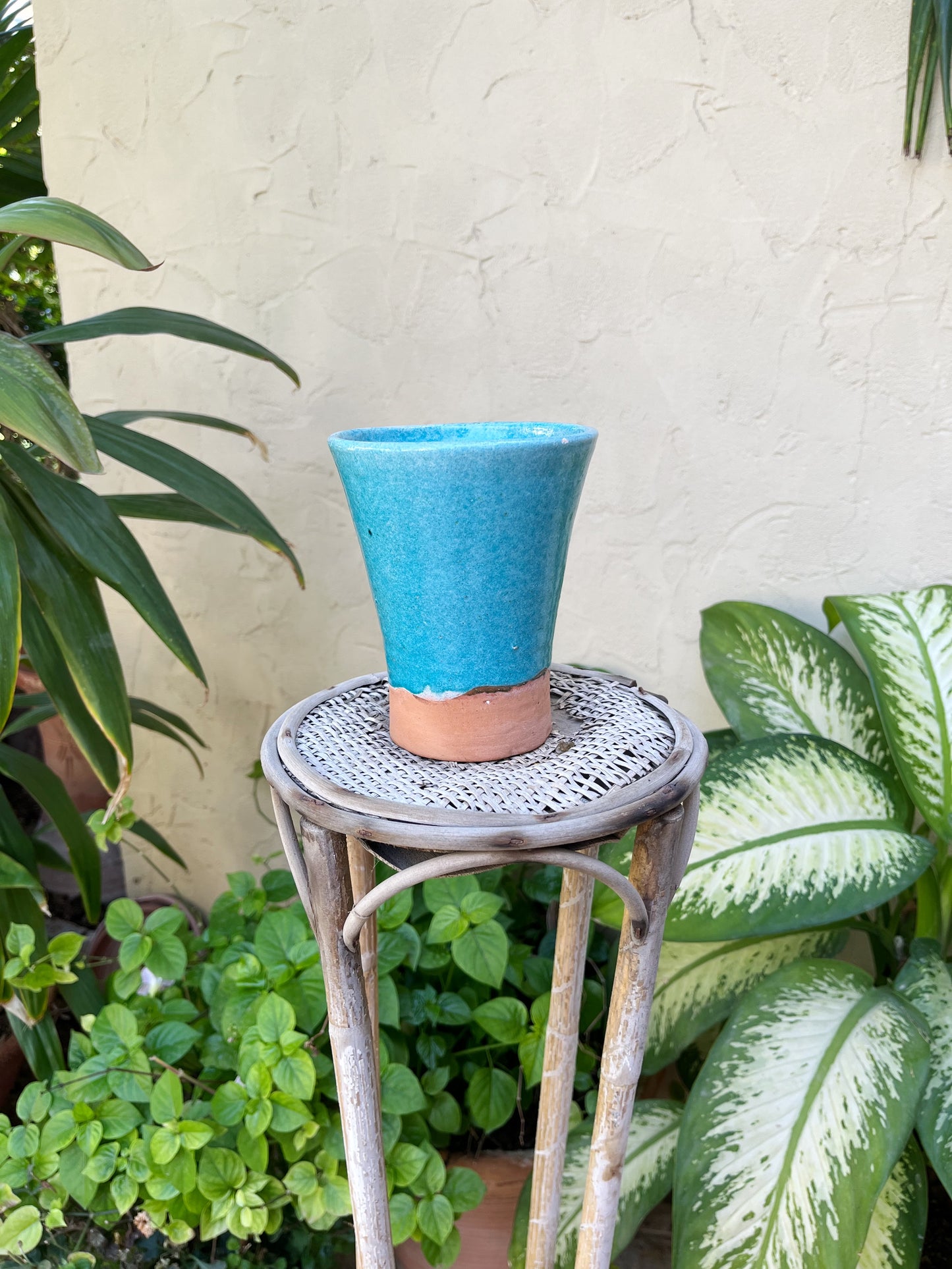 Terracotta Vase Light Blue