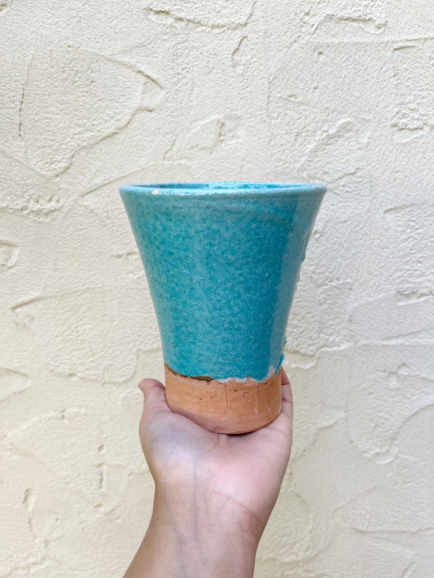 Terracotta Vase Light Blue