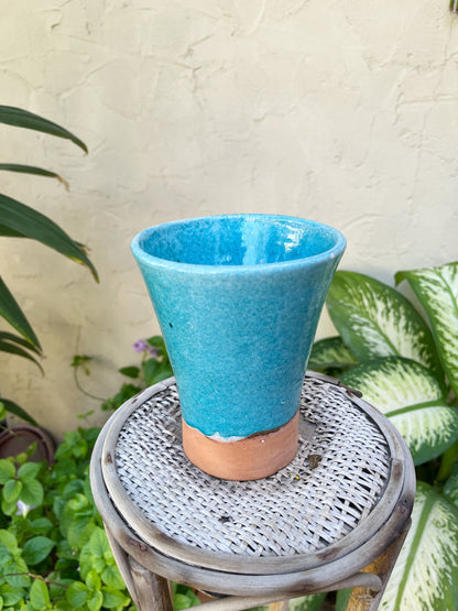 Terracotta Vase Light Blue