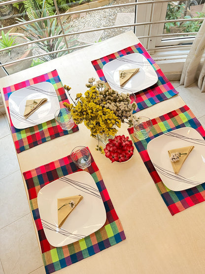 Mezbaan Multi Checkered Table Mats