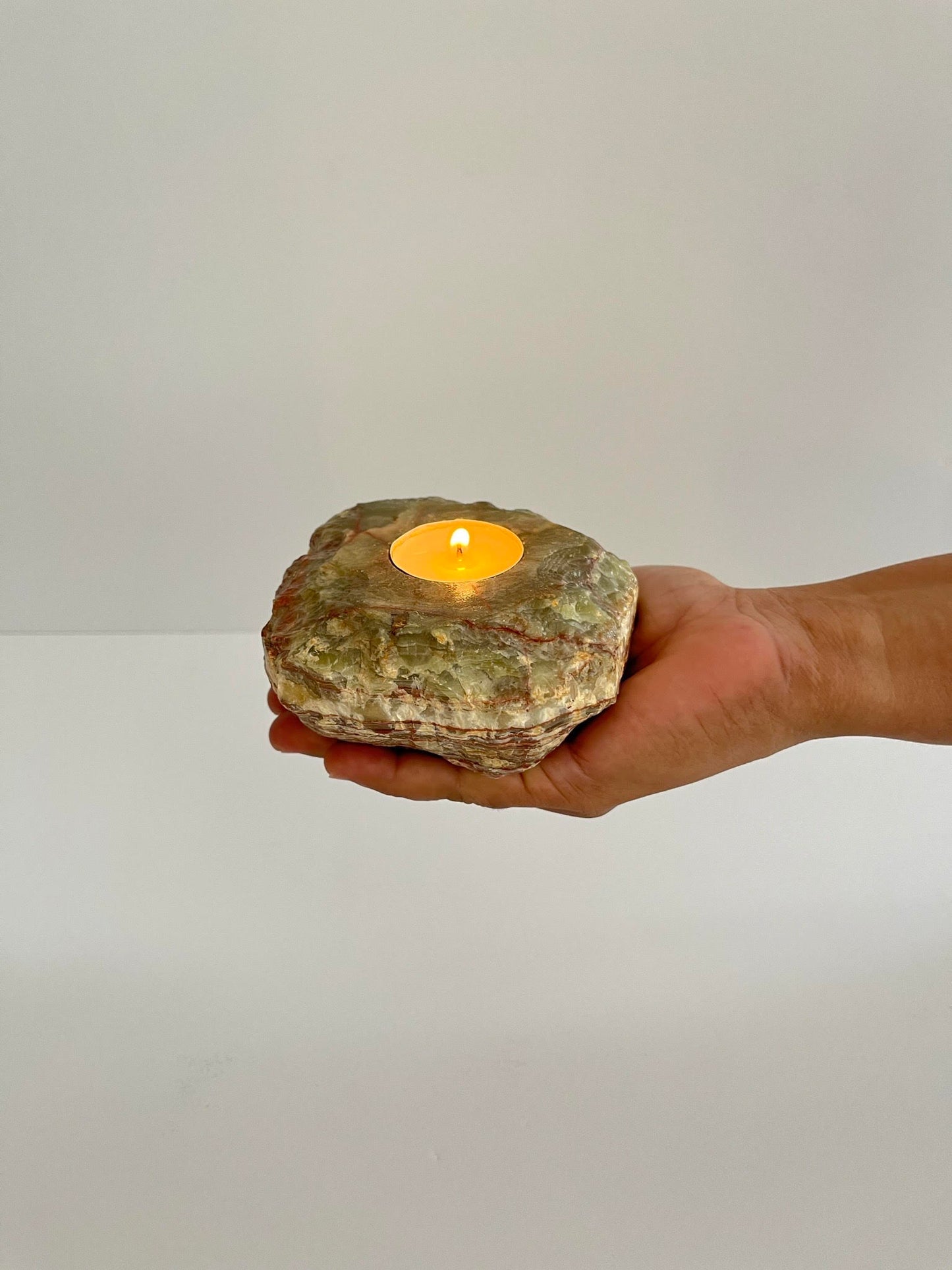 Gaia Onyx Tea-light Candle Holder